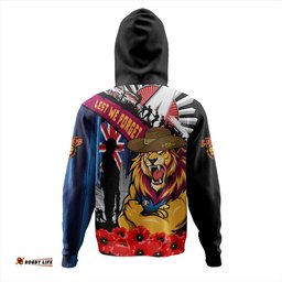 Amazing Aussie Brisbane Lions Anzac Day Honor United In Spirit Hoodie