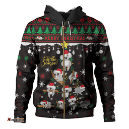 Amazing Aussie Australia Merry Christmas Tis The Season Koala Edition Hoodie