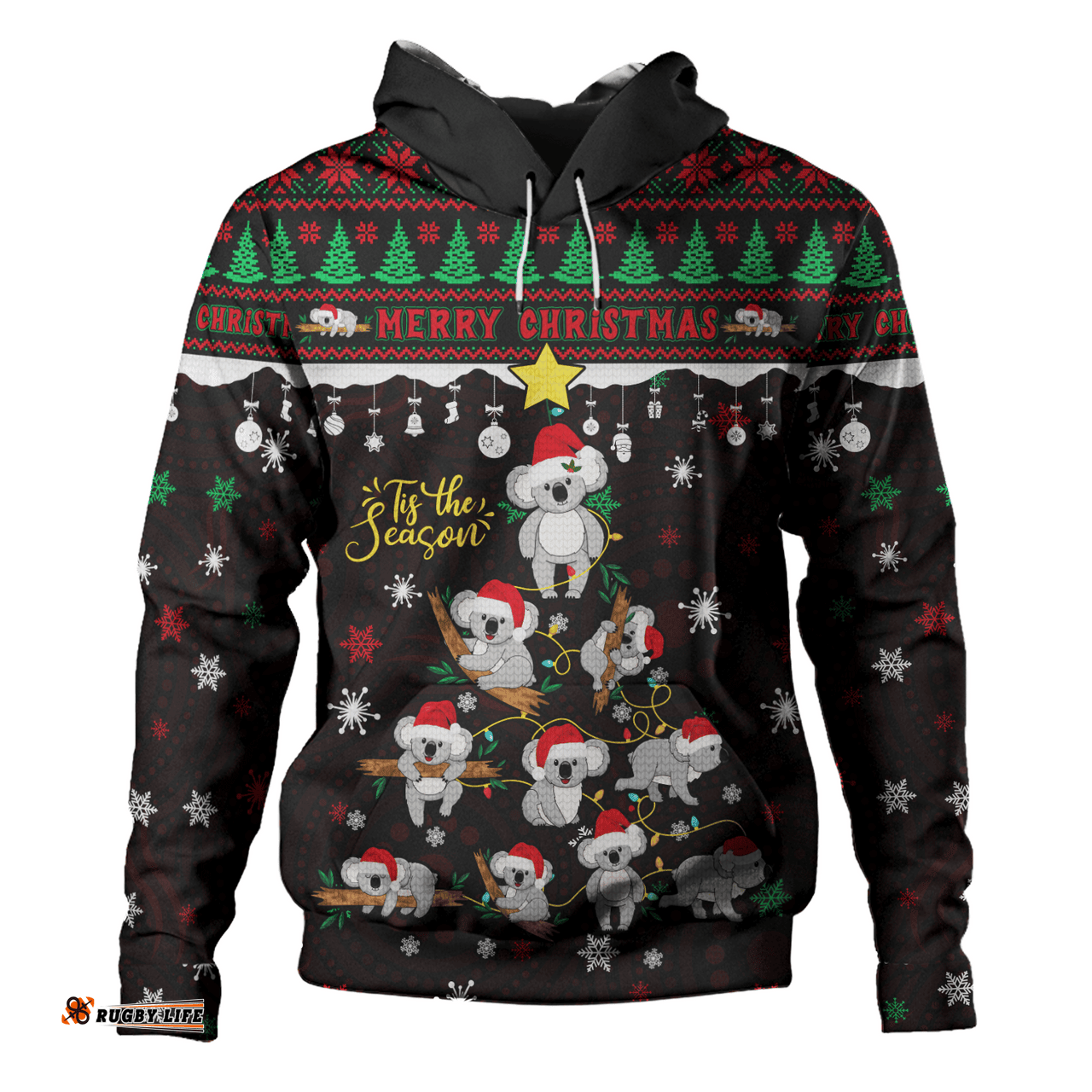 Amazing Aussie Australia Merry Christmas Tis The Season Koala Edition Hoodie