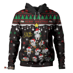 Amazing Aussie Australia Merry Christmas Tis The Season Koala Edition Hoodie