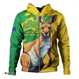 Amazing Aussie Australia Australia Day Kangaroo Art With Aboriginal Pattern Inspired Hoodie