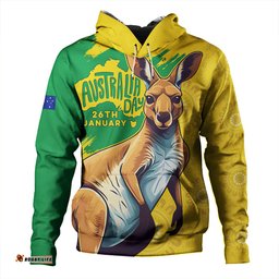 Amazing Aussie Australia Australia Day Kangaroo Art With Aboriginal Pattern Inspired Hoodie
