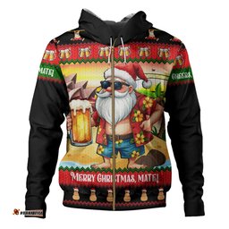 Amazing Aussie Australia Christmas Santa Beer Cheers Style Hoodie