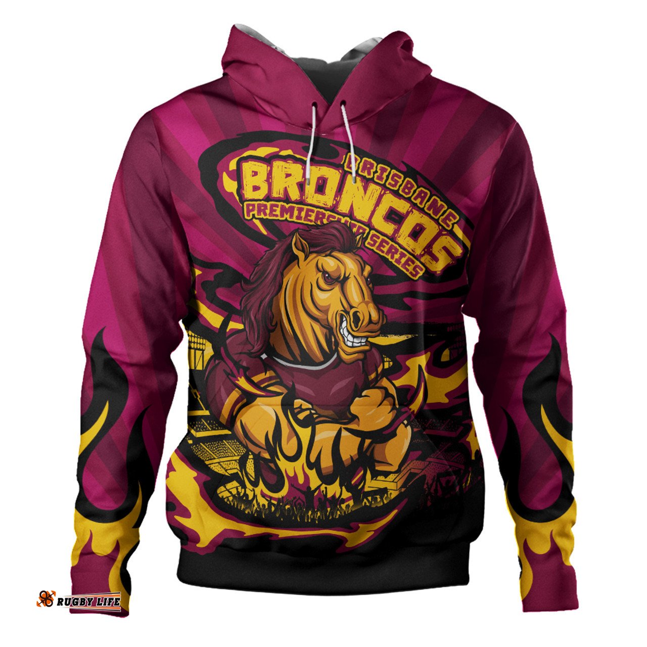 Amazing Aussie Brisbane Broncos Premiership Series Sports Gear Hoodie