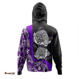 Amazing Aussie Australia Warratah Goanna Aboriginal Waratah Flowers With Purple Lizards, Stones, Sand Dot Art Painting Inspired Hoodie