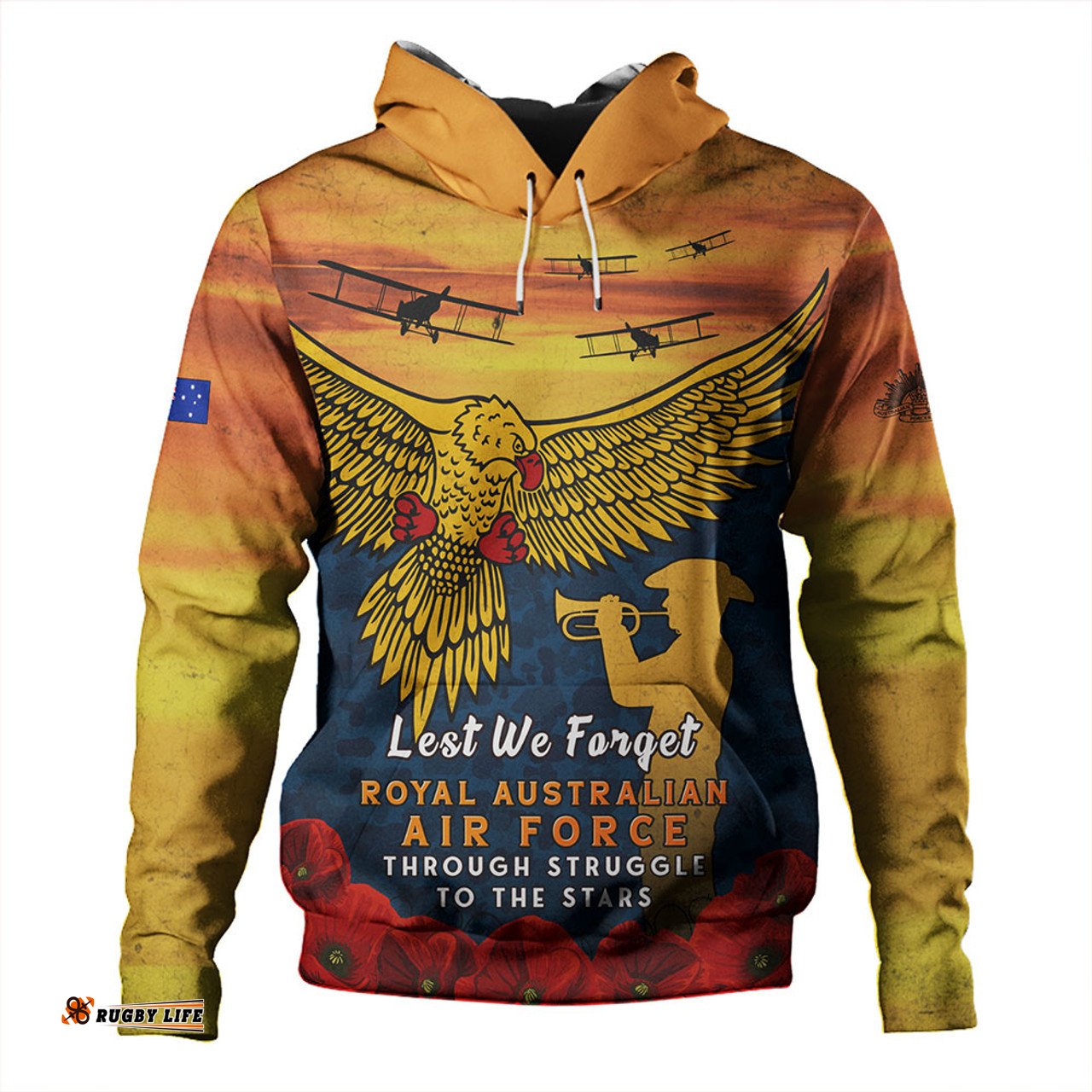 Amazing Aussie Australia Anzac Day Lest We Forget Royal Australian Air Force Hoodie