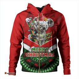 Amazing Aussie Australia Holiday Koala Merry Christmas Red Hoodie