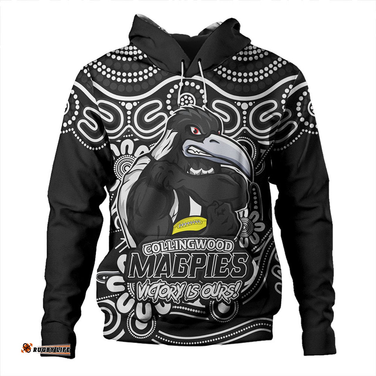 Amazing Aussie Collingwood Aboriginal Inspired Tough Fan Football For Life Hoodie