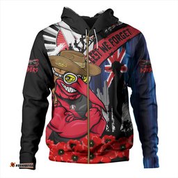 Amazing Aussie Essendon Anzac Day Honor United In Spirit Hoodie