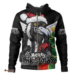 Amazing Aussie Collingwood Santa Scoring Touchdown On Christmas Game Day Hoodie