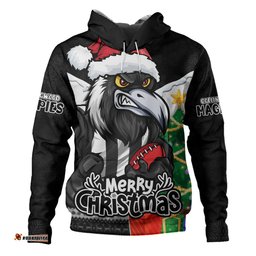 Amazing Aussie Collingwood Santa Scoring Touchdown On Christmas Game Day Hoodie