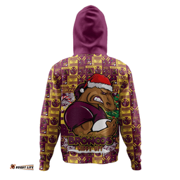 Amazing Aussie Brisbane Broncos Merry Ugly Christmas Comic Style Hoodie