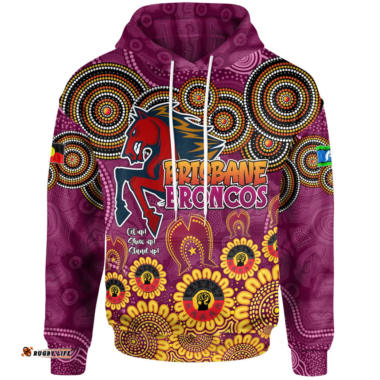 Amazing Aussie Brisbane Broncos Custom Naidoc Week Brisbane Broncos Hoodie
