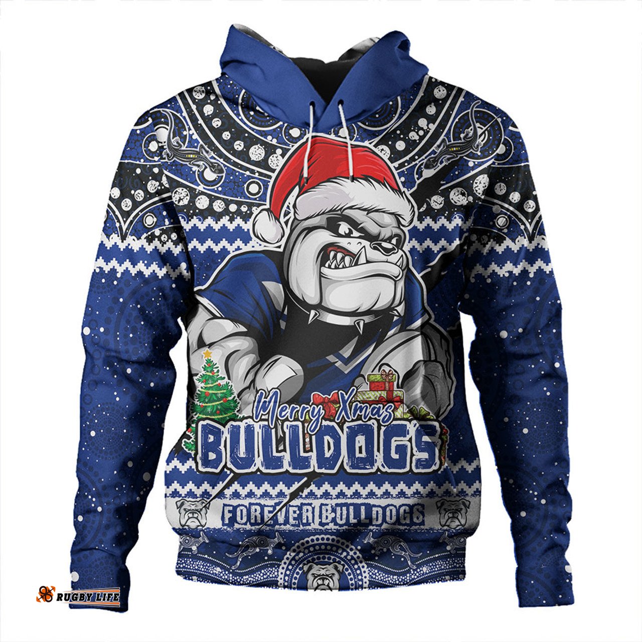 Amazing Aussie Canterbury Bankstown Bulldogs Aboriginal Xmas Special Ugly Christmas Style Hoodie