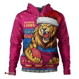 Amazing Aussie Brisbane Lions Merry Christmas Down Under Footy Power Style Hoodie