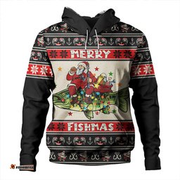 Amazing Aussie Australia Fishing Santa Ugly Christmas Hoodie