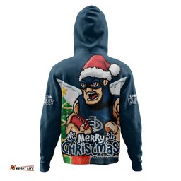 Amazing Aussie Carlton Santa Scoring Touchdown On Christmas Game Day Hoodie