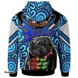 Amazing Aussie Canterbury Bankstown Bulldogs Custom Naidoc Week "Get up! Stand up! Show up!" Canterbury Bankstown Bulldogs And Ball Aboriginal Inspired Patterns Hoodie