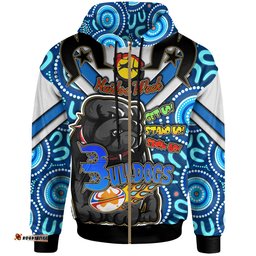 Amazing Aussie Canterbury Bankstown Bulldogs Custom Naidoc Week "Get up! Stand up! Show up!" Canterbury Bankstown Bulldogs And Ball Aboriginal Inspired Patterns Hoodie