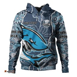 Amazing Aussie Cronulla Sutherland Sharks Grand Final Custom Custom Cronulla Sutherland Sharks and Sutherland Sharkies With Contemporary Style Of Aboriginal Painting Hoodie