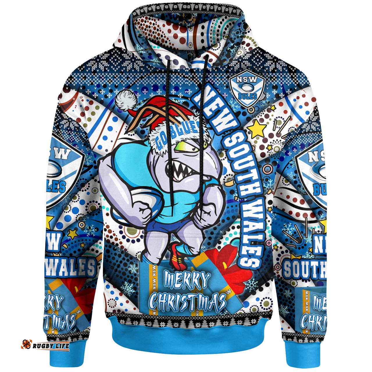 Amazing Aussie Cockroaches Christmas Custom NSW Go Blues Cockroaches Aboriginal Inspired With Snowflake Hoodie