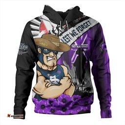 Amazing Aussie Carlton ANZAC Day Honor Purple Valor And Spirit Hoodie