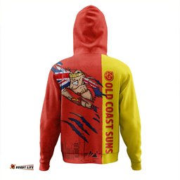 Amazing Aussie Gold Coast SUNS Burning Passion Of Power Scratch Style Hoodie