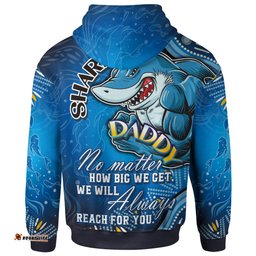 Amazing Aussie Cronulla Sutherland Sharks Custom Father's Day Daddy Cronulla Sutherland Sharks With Aboriginal Inspired Dot Art River Concept Hoodie