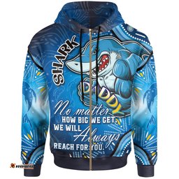 Amazing Aussie Cronulla Sutherland Sharks Custom Father's Day Daddy Cronulla Sutherland Sharks With Aboriginal Inspired Dot Art River Concept Hoodie