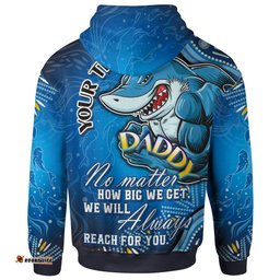 Amazing Aussie Cronulla Sutherland Sharks Custom Father's Day Daddy Cronulla Sutherland Sharks With Aboriginal Inspired Dot Art River Concept Hoodie