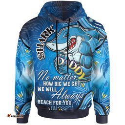 Amazing Aussie Cronulla Sutherland Sharks Custom Father's Day Daddy Cronulla Sutherland Sharks With Aboriginal Inspired Dot Art River Concept Hoodie