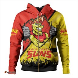 Amazing Aussie Gold Coast SUNS Breaking Through Fan Design Hoodie