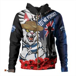 Amazing Aussie Geelong Cats Anzac Day Honor United In Spirit Hoodie