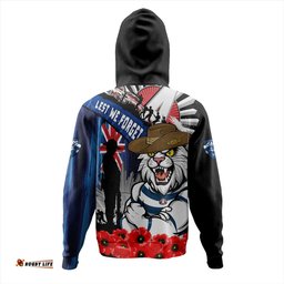 Amazing Aussie Geelong Cats Anzac Day Honor United In Spirit Hoodie