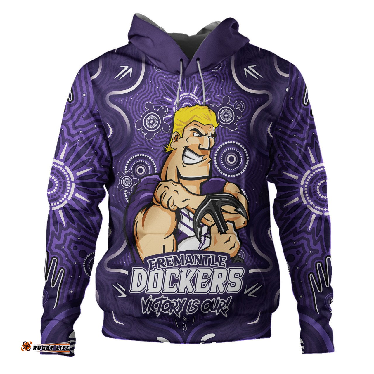 Amazing Aussie (Custom) Fremantle Dockers Aboriginal Pattern Inspired Victory Is Our Hoodie