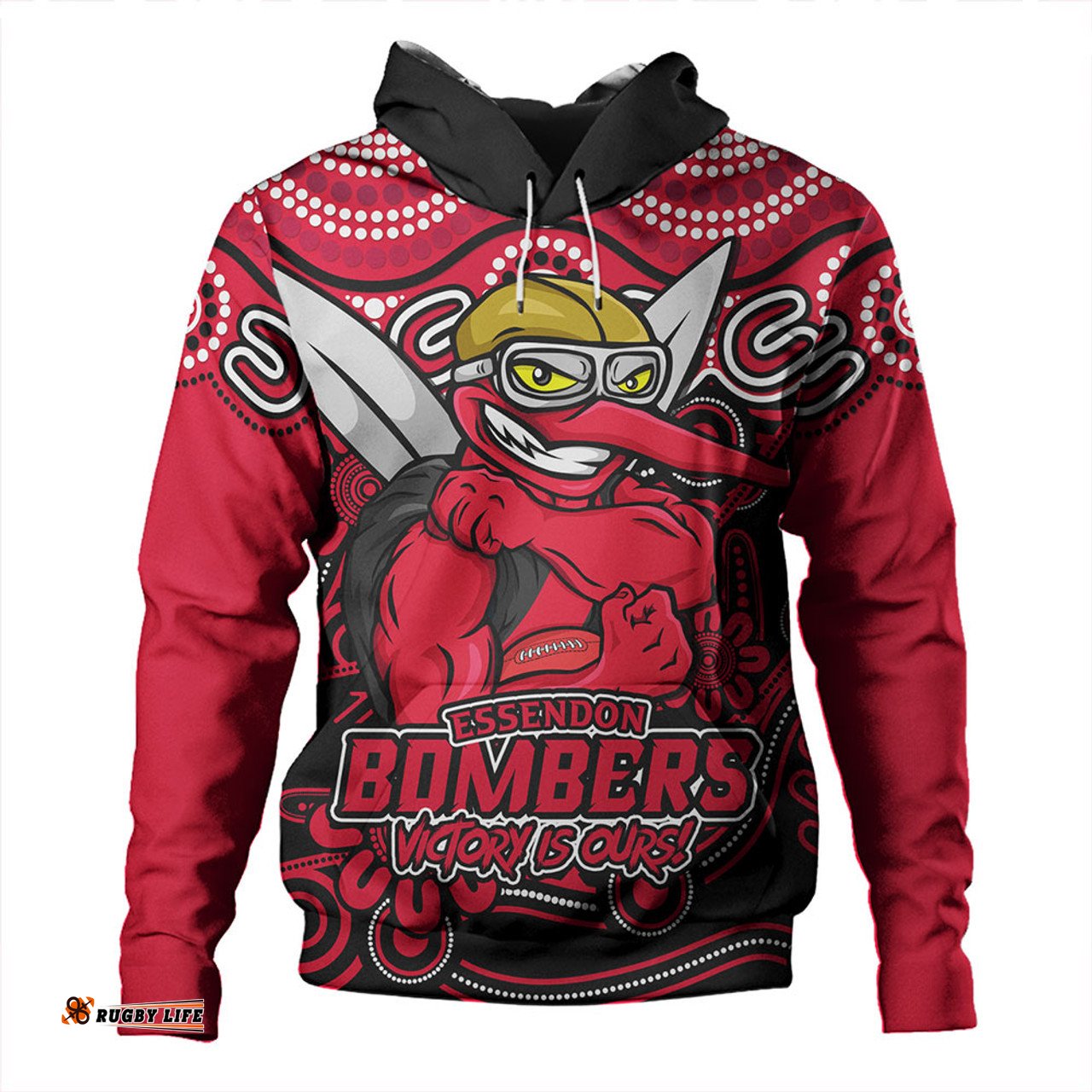 Amazing Aussie Essendon Aboriginal Inspired Tough Fan Football For Life Hoodie