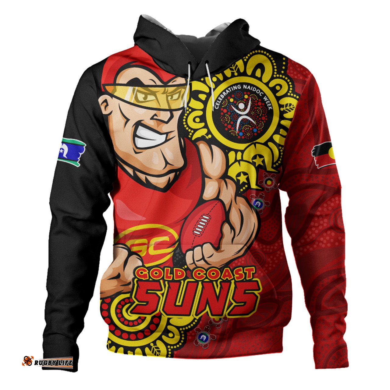 Amazing Aussie Gold Coast SUNS Power Through Generations NAIDOC Edition Hoodie