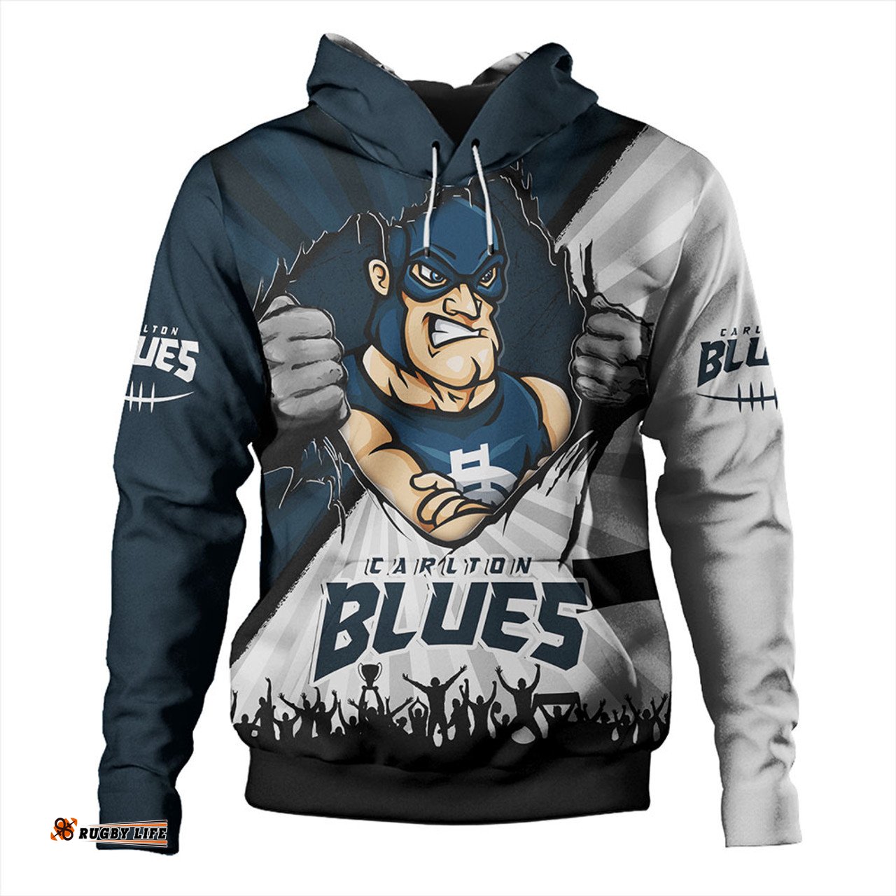 Amazing Aussie Carlton Breaking Through Fan Design Hoodie