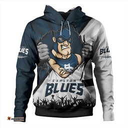 Amazing Aussie Carlton Breaking Through Fan Design Hoodie