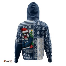 Amazing Aussie Geelong Cats Merry Christmas Knit Style Festive Spirit Hoodie