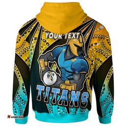 Amazing Aussie Gold Coast Titans Custom Gold Coast Titans Ball Aboriginal Inspired Style Personalised Player And Number Hoodie