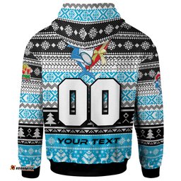 Amazing Aussie Cronulla Sutherland Sharks Custom Cronulla Sutherland Sharks Mascot Knitted Christmas Patterns Hoodie