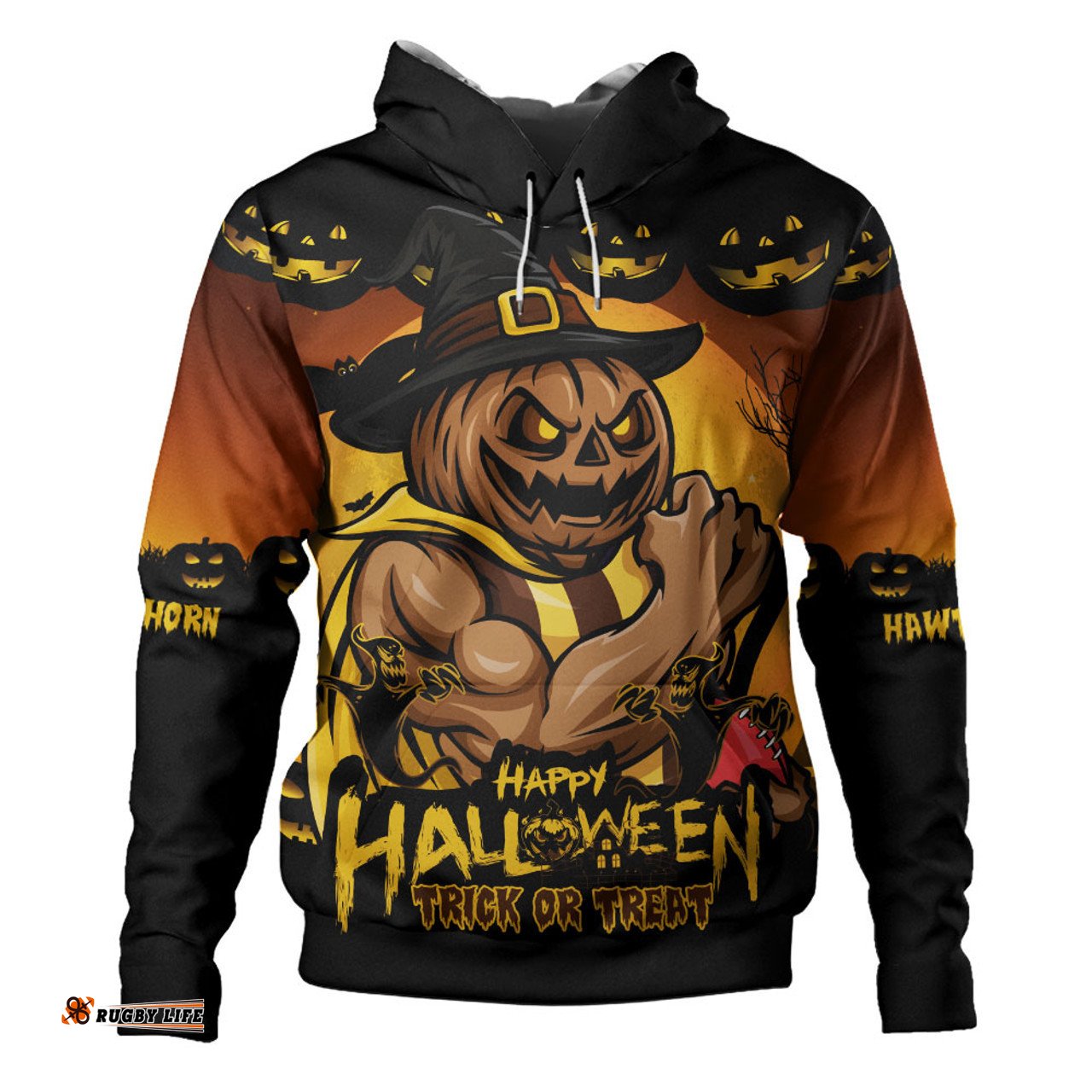 Amazing Aussie Hawthorn Dark Pumpkin Halloween Spirit Hoodie