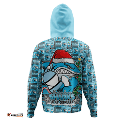 Amazing Aussie Cronulla Sutherland Sharks Merry Ugly Christmas Comic Style Hoodie