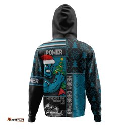 Amazing Aussie Port Adelaide Merry Christmas Knit Style Festive Spirit Hoodie