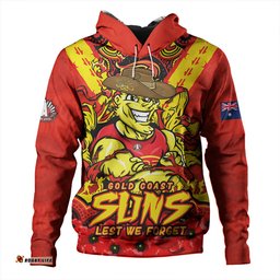 Amazing Aussie Gold Coast SUNS Ripped Legacy Of The Game The ANZAC Spirit Lives On Hoodie