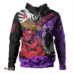 Amazing Aussie Melbourne ANZAC Day Honor Purple Valor And Spirit Hoodie