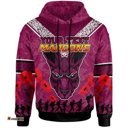 Amazing Aussie Maroons Rugby Custom Anzac Maroons Hoodie