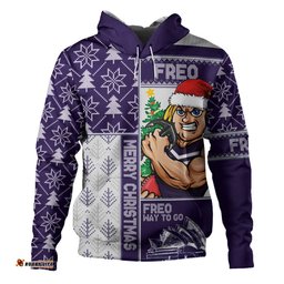 Amazing Aussie Fremantle Merry Christmas Knit Style Festive Spirit Hoodie