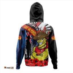 Amazing Aussie Gold Coast SUNS Anzac Day Honor United In Spirit Hoodie